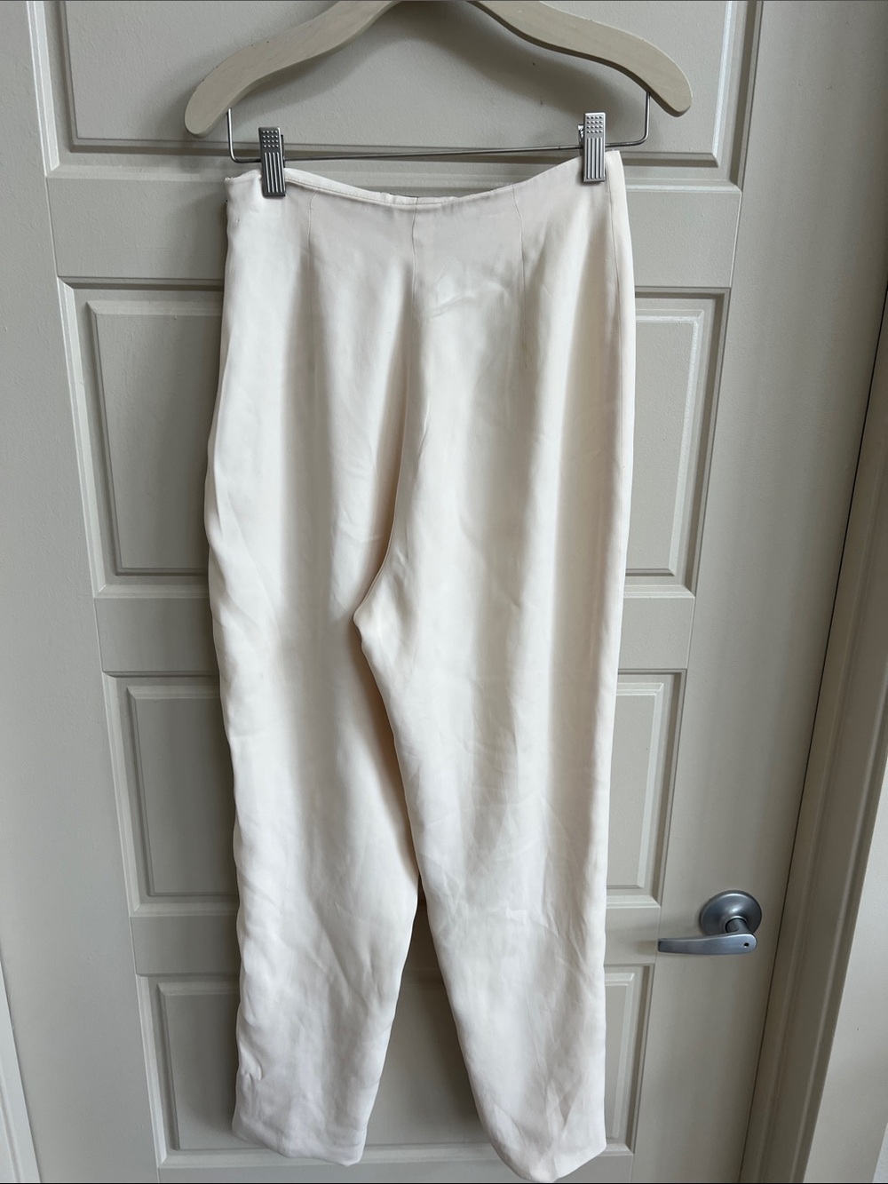 Ralph Lauren vtg 100 % silk purple label Sz 4 fully lined Cream Dress Pants luxe